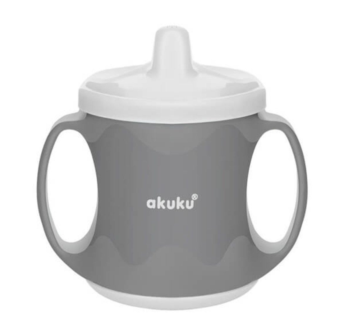 Dětský netekoucí hrníček Akuku 200 ml šedo-bílý