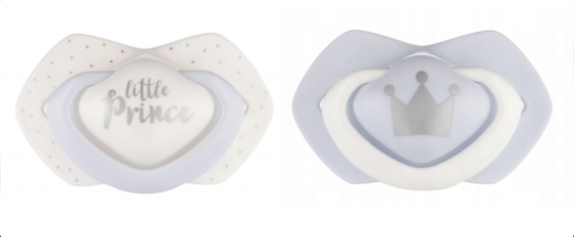 Canpol babies Symetrické silikonové dudlíky 0–6m 2 ks Light touch Modré