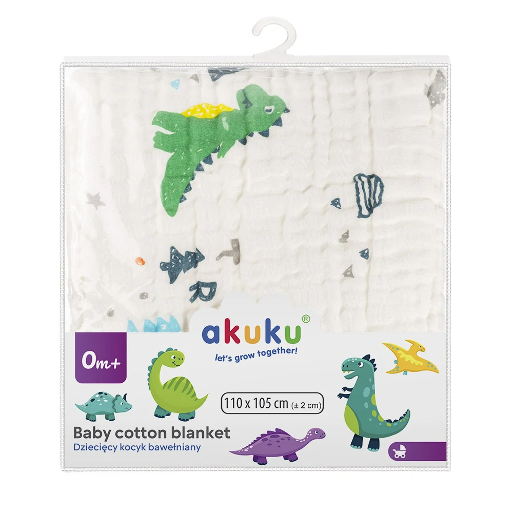 Akuku Dětská osuška 110x105 dinosaurus