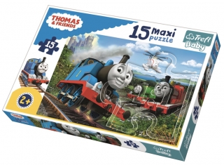 Puzzle Mašinka Tomáš: Dobrodružná jízda MAXI 15 dílků