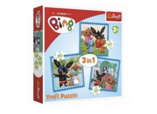 PUZZLE 3V1 BING BUNNY ZÁBAVA S PŘÁTELI