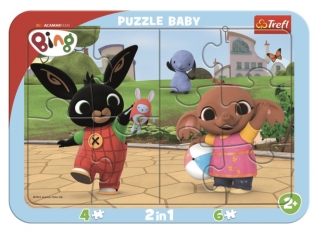 TREFL Baby puzzle Bing si hraje 2v1, 10 dílků