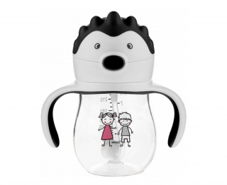 Akuku kouzelná láhev s brčkem a závažím 250 ml grey