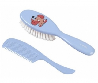 BabyOno Hřebínek s kartáčkem Nature - modré