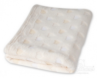 BabyMatex Dětská deka Milly (75x100) SRDÍČKA KRÉMOVÁ