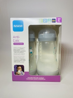 MAM Anti Colic Double pack, 2x260ml, šedá