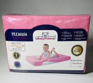 Baby Matex FROTÉ prostěradlo s gumkou 120x60cm růžové 
