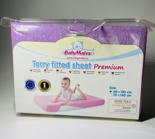 Baby Matex FROTÉ prostěradlo s gumkou 120x60cm fialové 