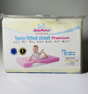 Baby Matex FROTÉ prostěradlo s gumkou 120x60cm světle žluté 