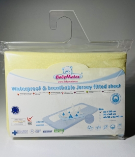 Prostěradlo 120x60 cm Baby Matex Tencel Nepromokavé žluté 
